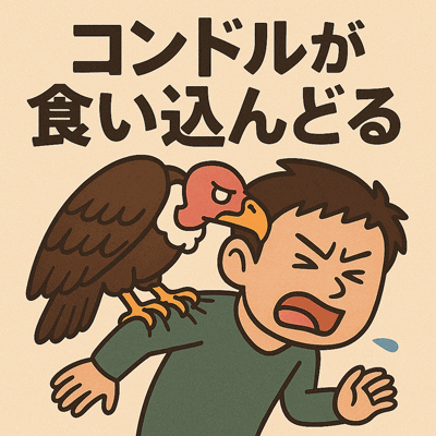 コンドルが食い込んどる