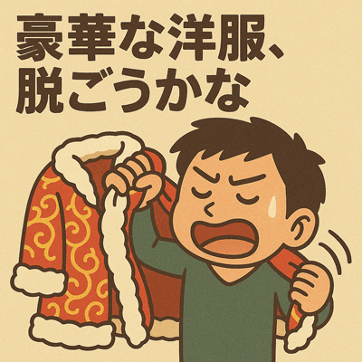 豪華な洋服、脱ごうかな