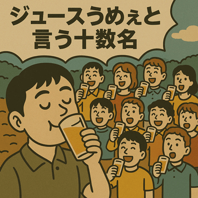 ジュースうめぇと言う十数名