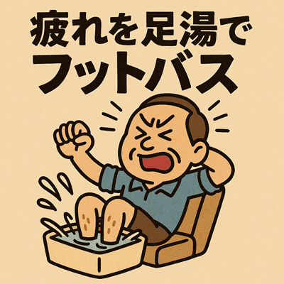 疲れを足湯でフットバス