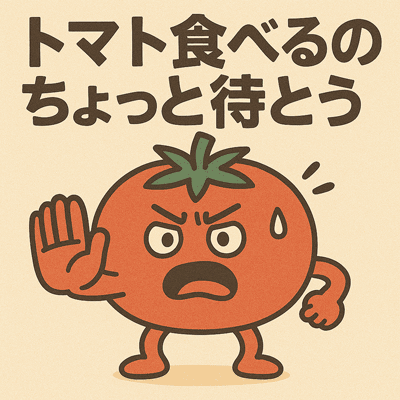 トマト食べるのちょっと待とう