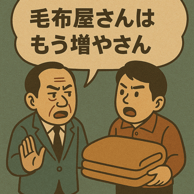 毛布屋さんはもう増やさん