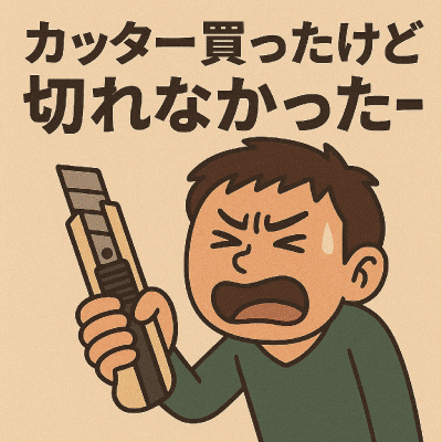 カッター買ったけど切れなかったー