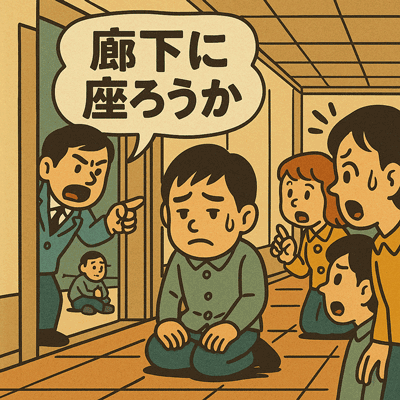 廊下に座ろうか