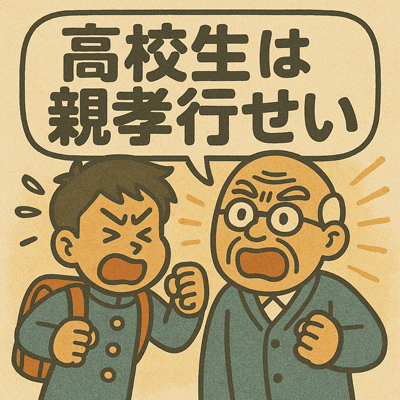 高校生は親孝行せい
