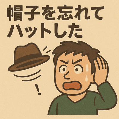 帽子を忘れてハットした