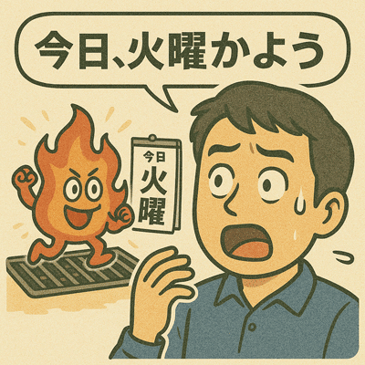 今日、火曜かよう