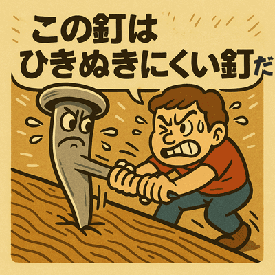 この釘はひきぬきにくい釘だ147