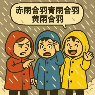 赤雨合羽 青雨合羽 黄雨合羽6